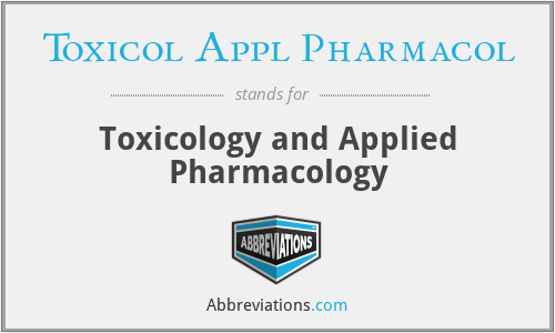 Toxicol Appl Pharmacol - Toxicology and Applied Pharmacology